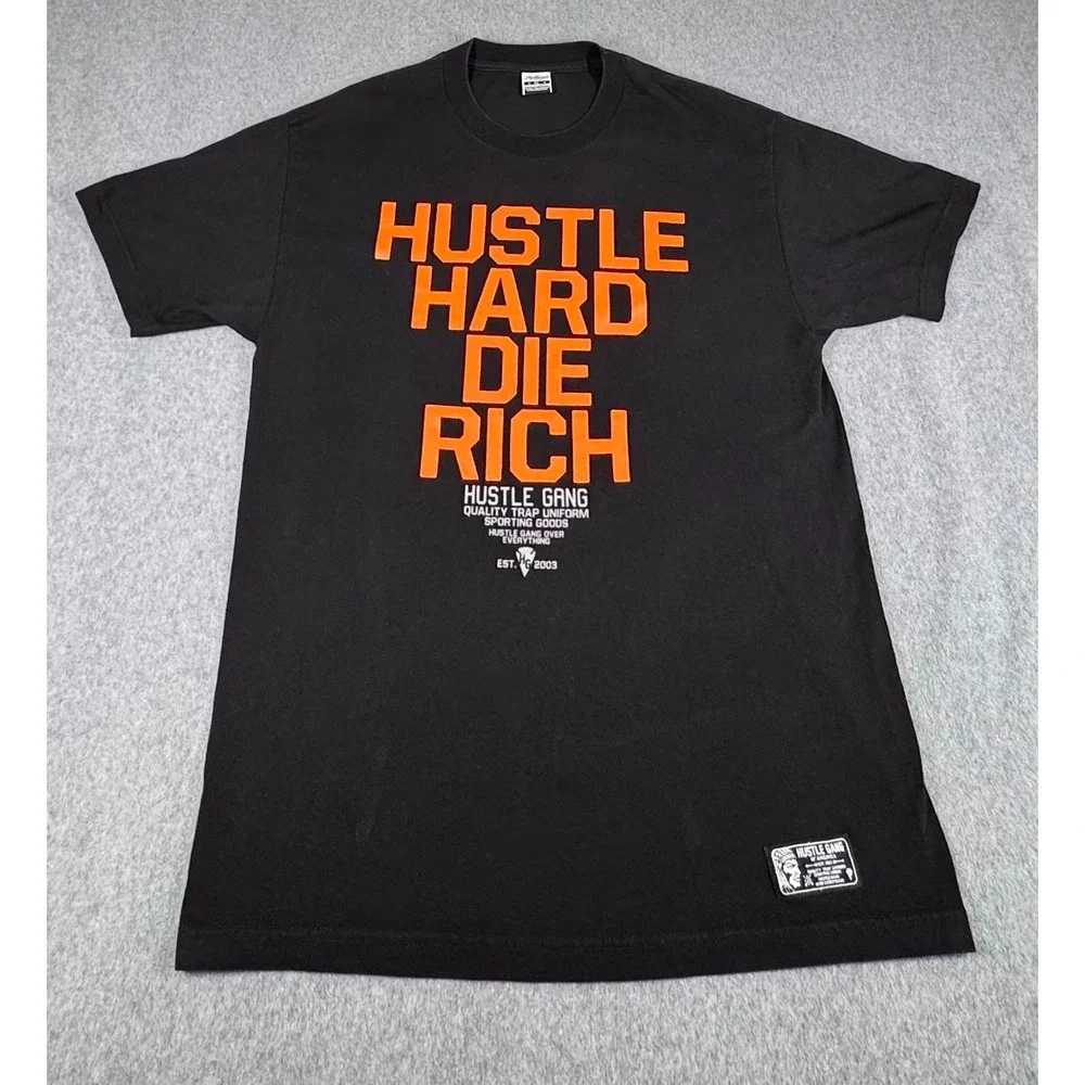 Hustle Gang Men's XL‎ T-Shirt Orange Baggy Die Rich TEE Y2K